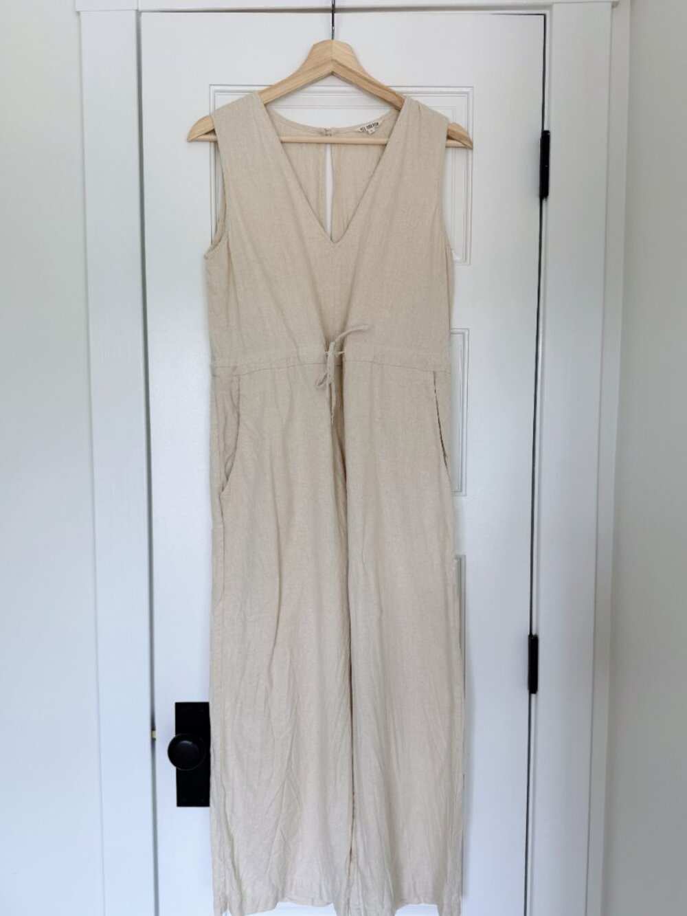 Ali Golden Cropped, Sleeveless Jumpsuit in Natural